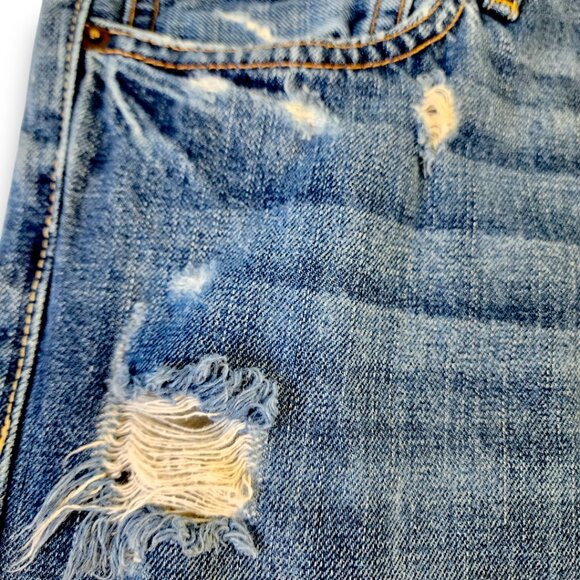 HOLLISTER Balboa 32x30 Men's Button Fly Jean Straight Distressed Denim Blue - Picture 7 of 15